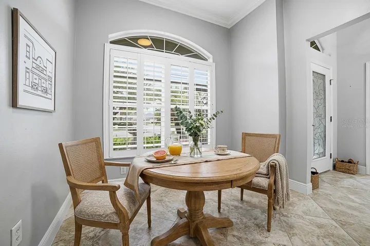 Breakfast area in kitchen virtually staged