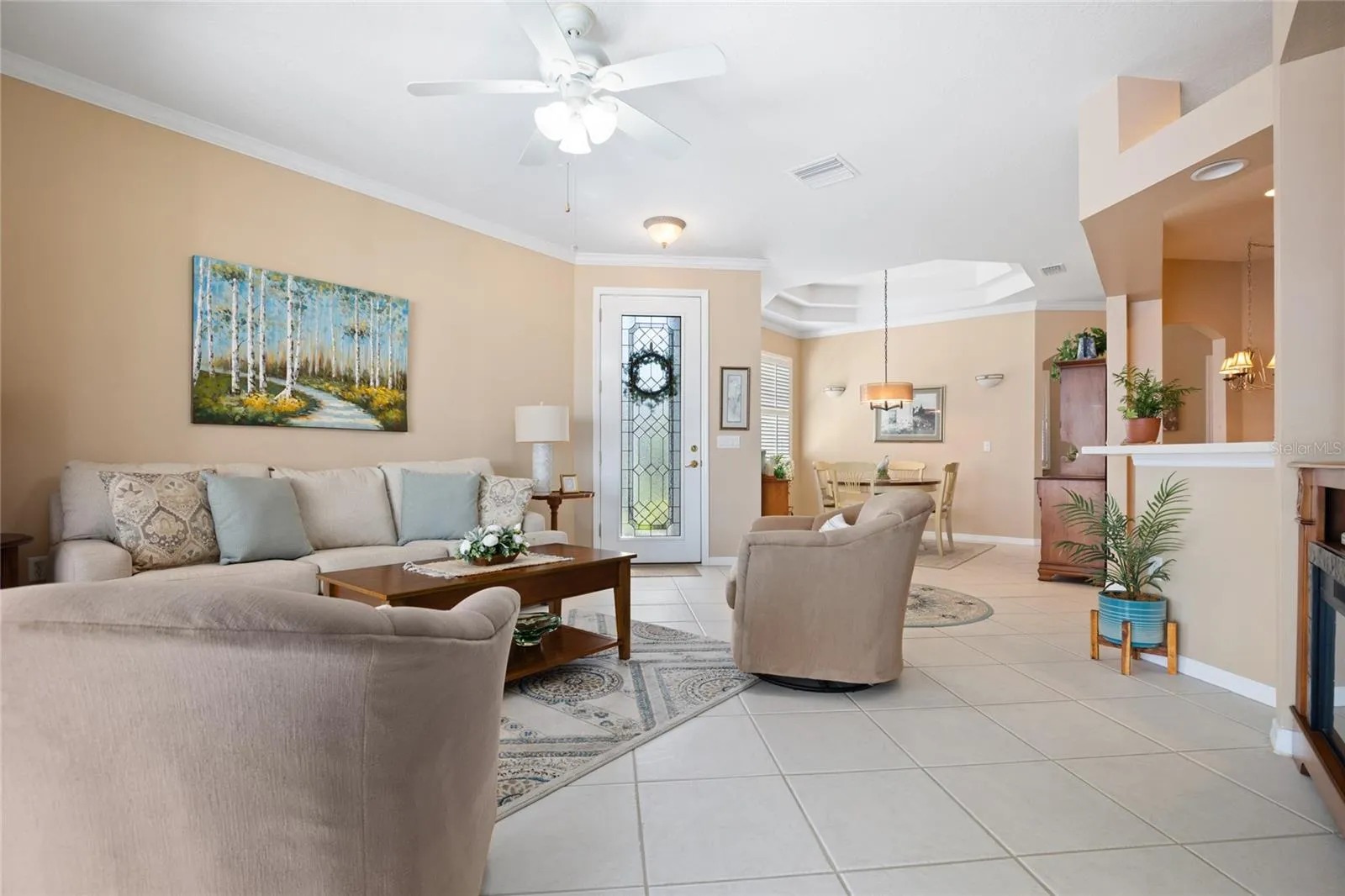 LIVING ROOM VIEW WITH FRONT ENTRANCE