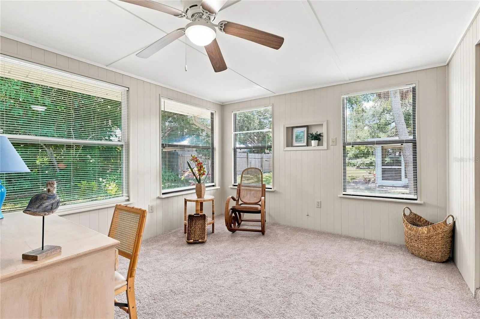 3rd bedroom staged as an office.