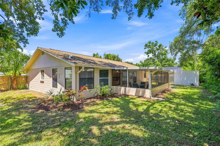 Partially fenced back yard