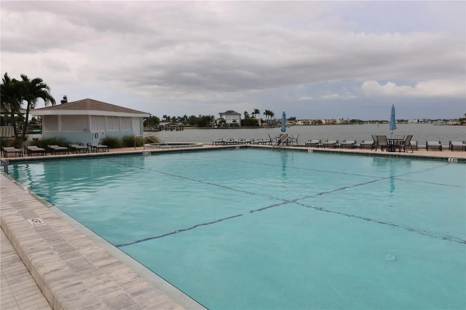 Community pool on the water