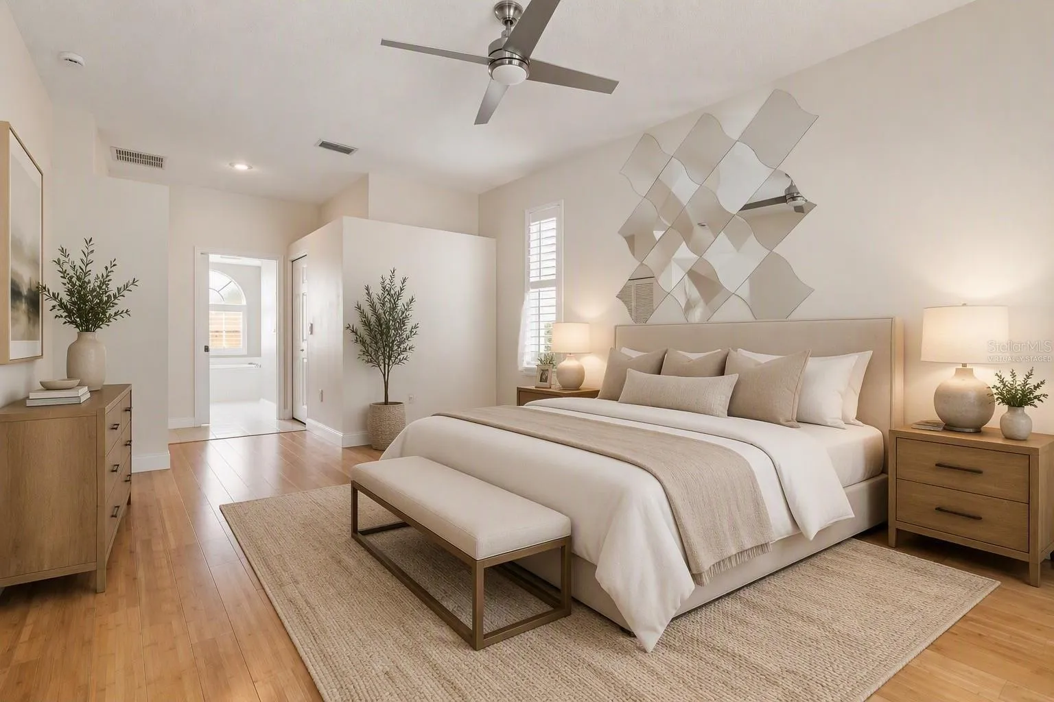 Primary Bed Room, Virtually Staged