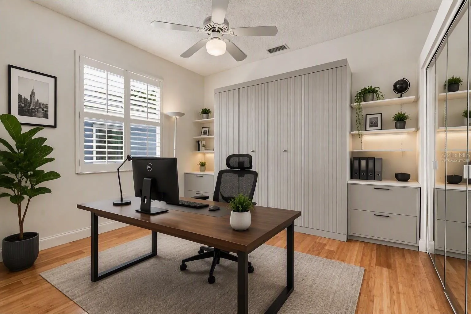 3rd bedroom with a murphy, bed room, virtually staged Photograph