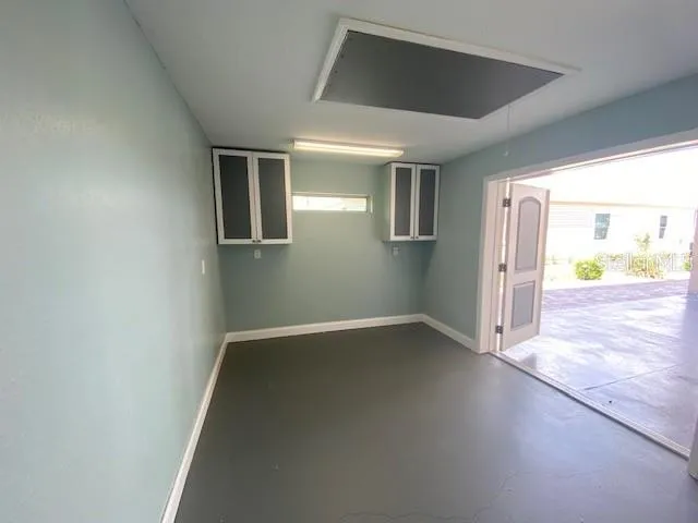 Storage area behind RV port