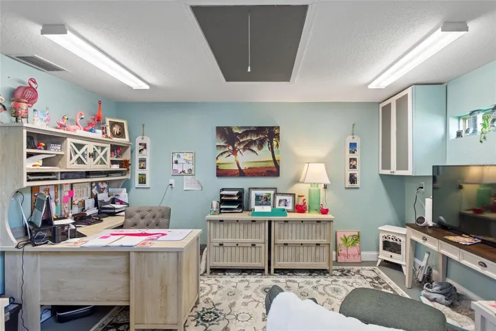 Storage area used as an office