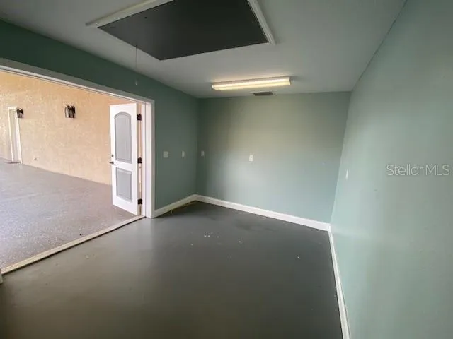 Storage area behind RV port