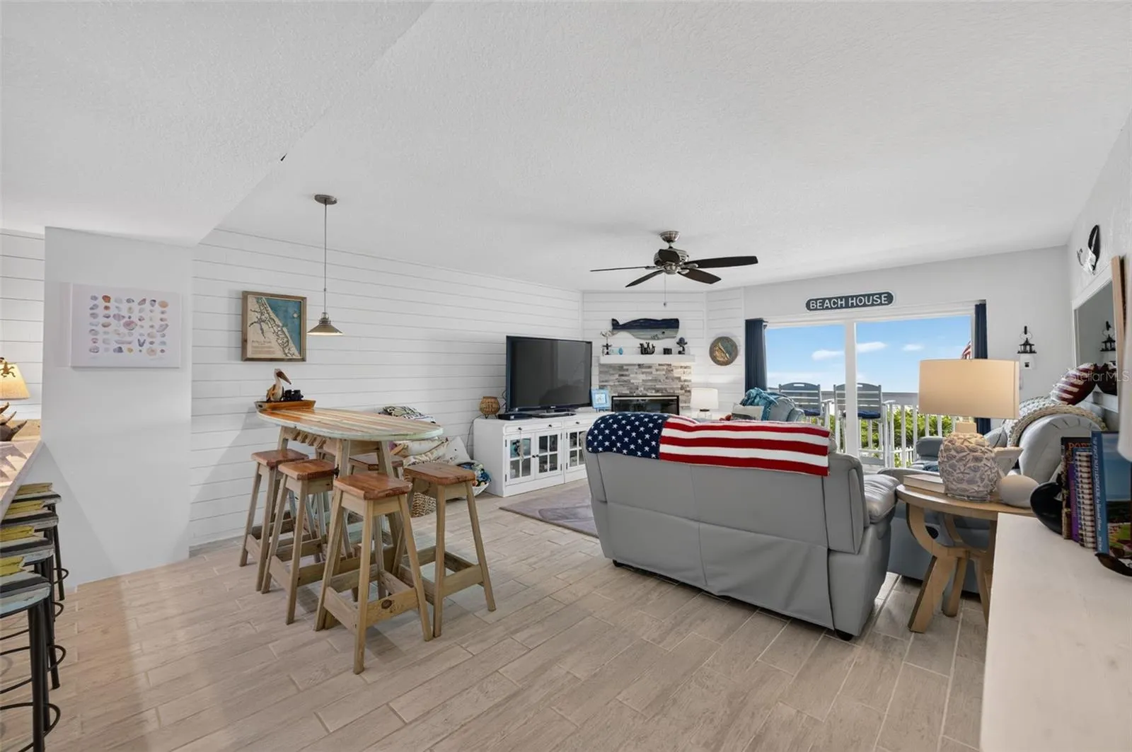 This is the second-floor living areas and kitchen