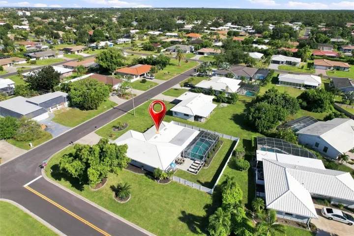 Aerial of home and neighborhood - corner lot