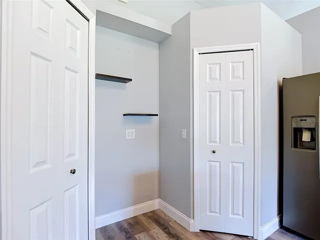 Kitchen boasts two closet pantries