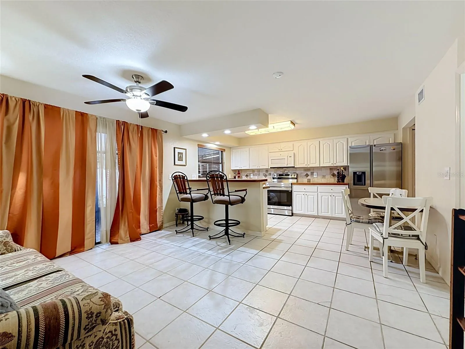 Living Room flows into the Kitchen