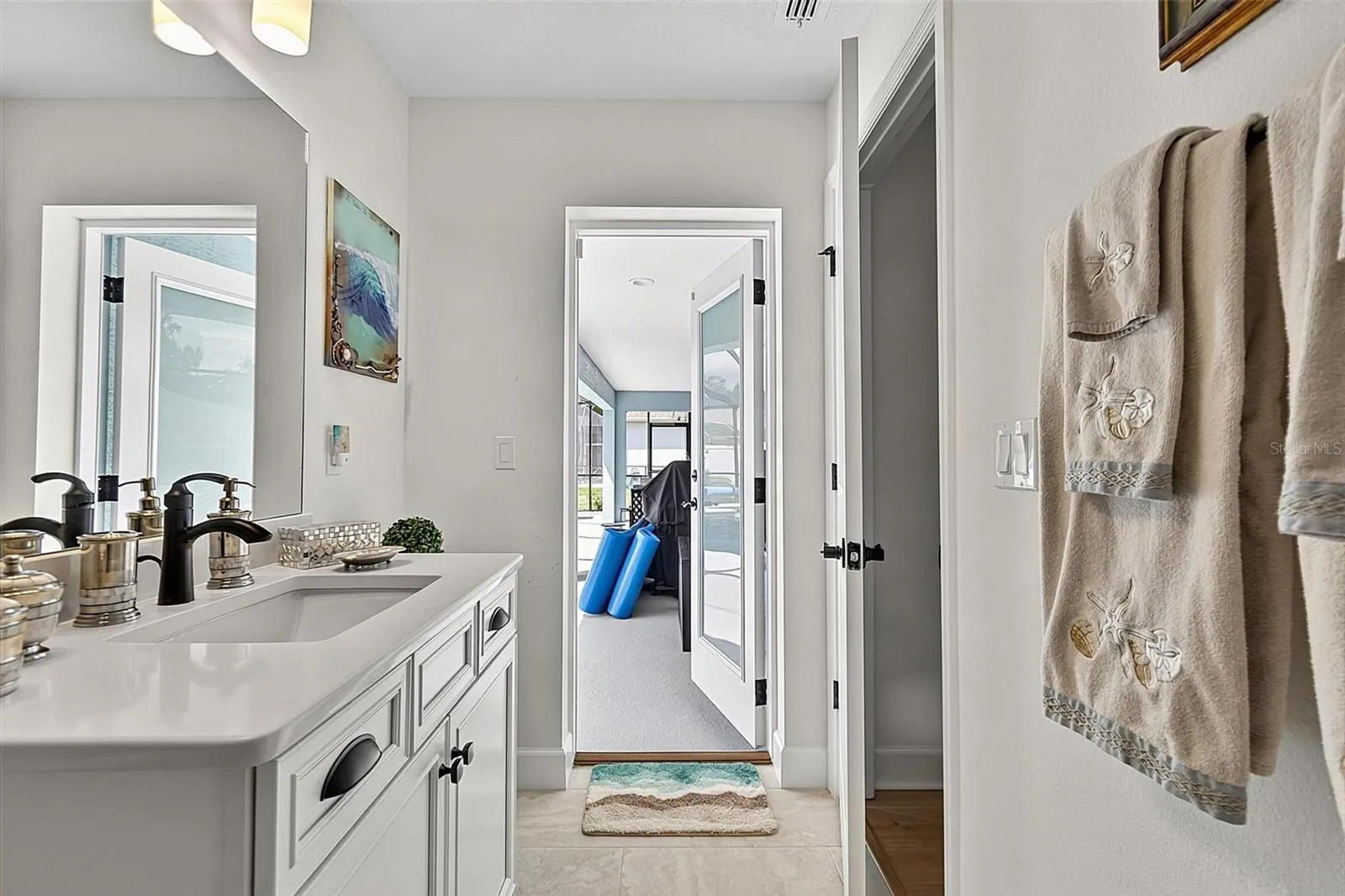 Pool door from 3rd bath