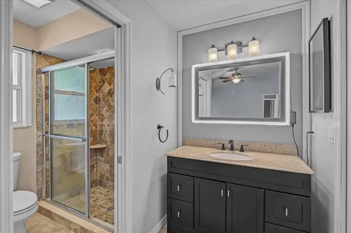 Primary Bathroom and Smart mirror custom color light frame.
