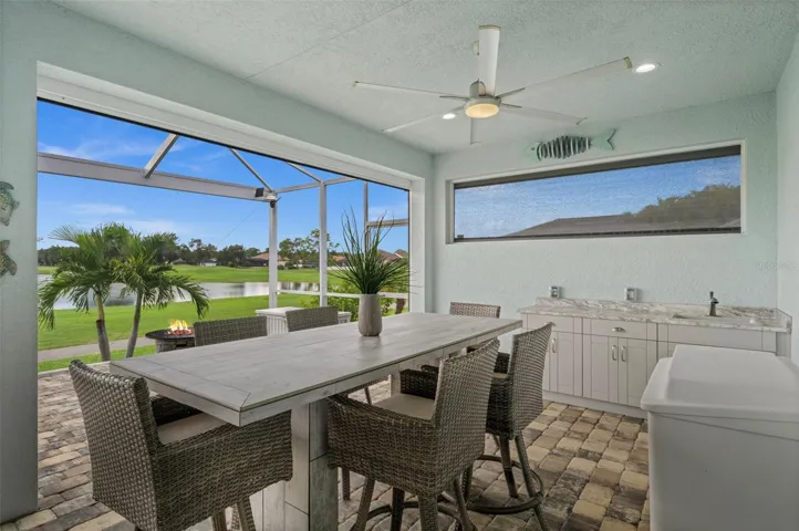 Let's bring the indoors - outdoors while enjoying the outdoor kitchen and the built-in gas fire pit.