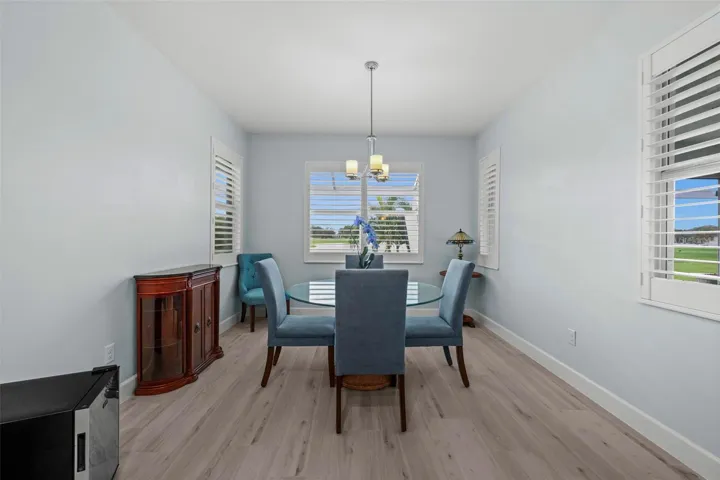 The dining area is steps away from the oversized chef's kitchen.