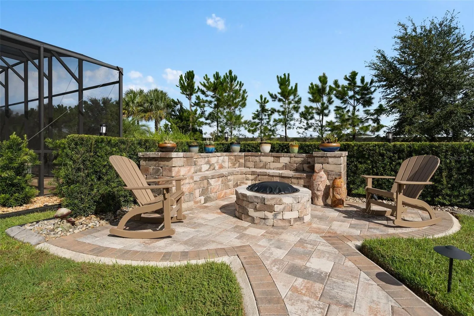 Gather around the fire pit and sip on your favorite beverage.