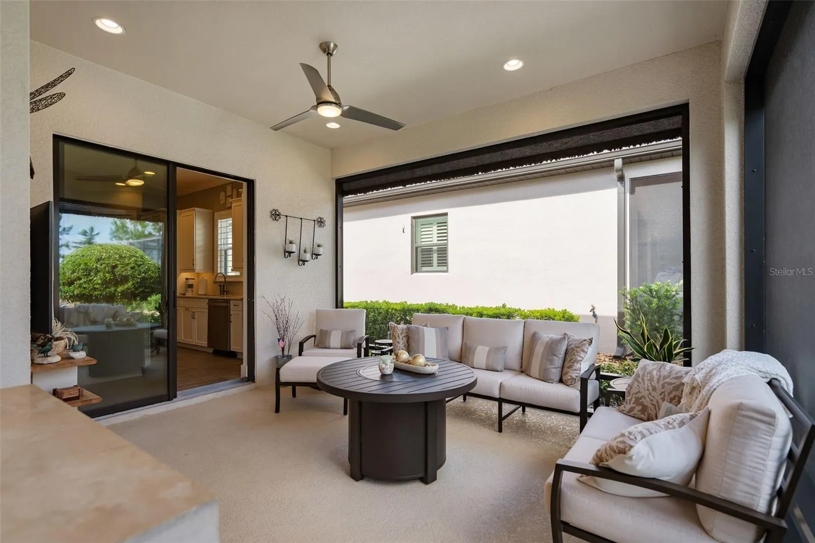 Screened lanai to kick back and relax with family and friends. This extends the indoor entertaining area to the outside.