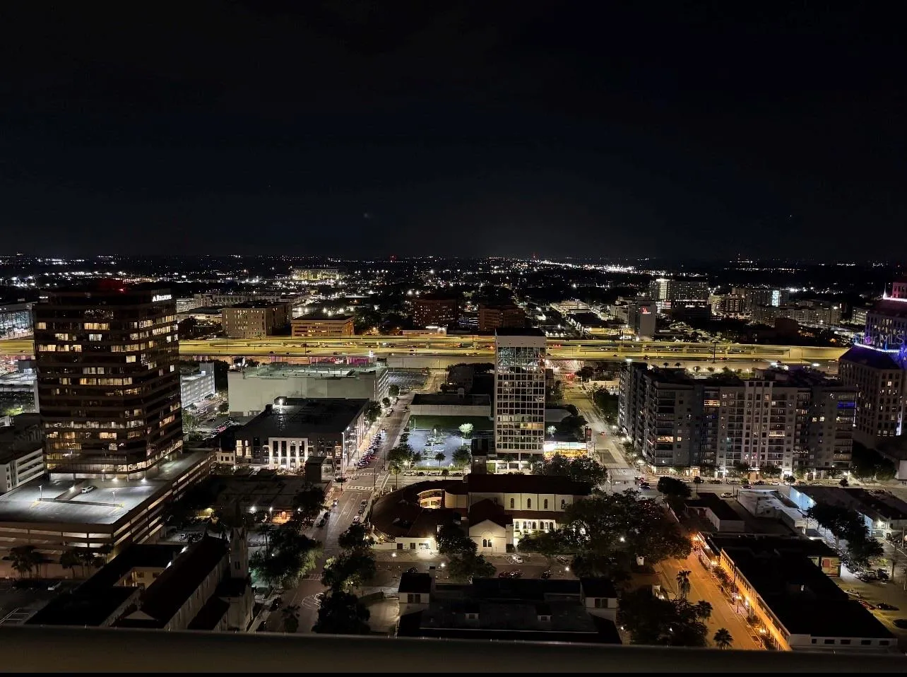 Night view from balcony