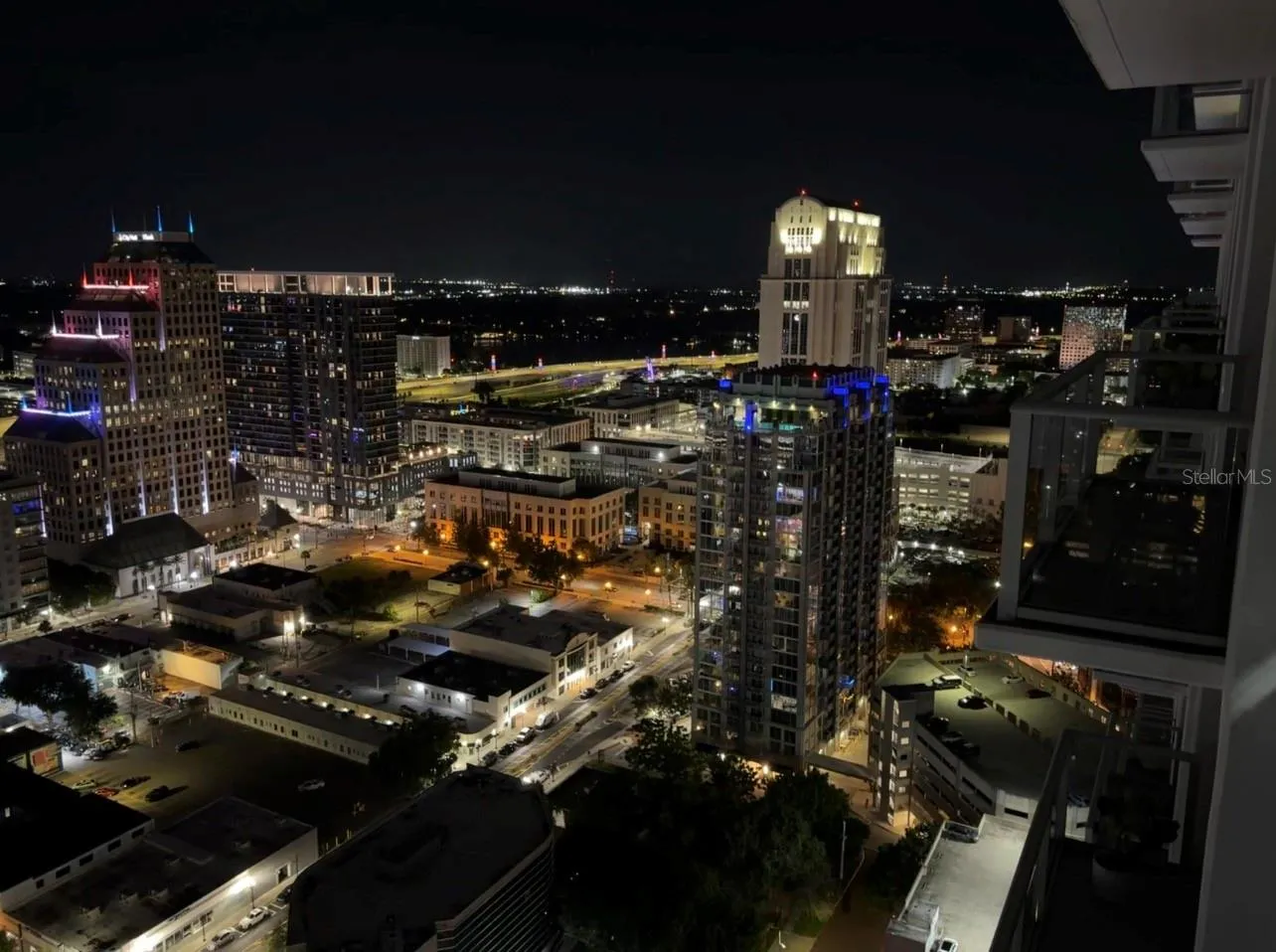Night view from balcony