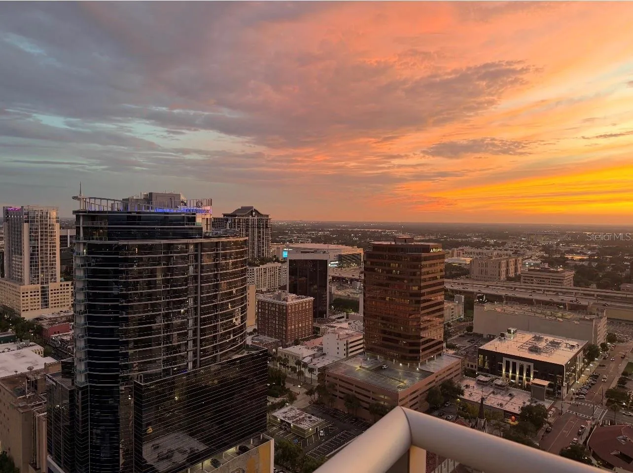 Sunset view from balcony