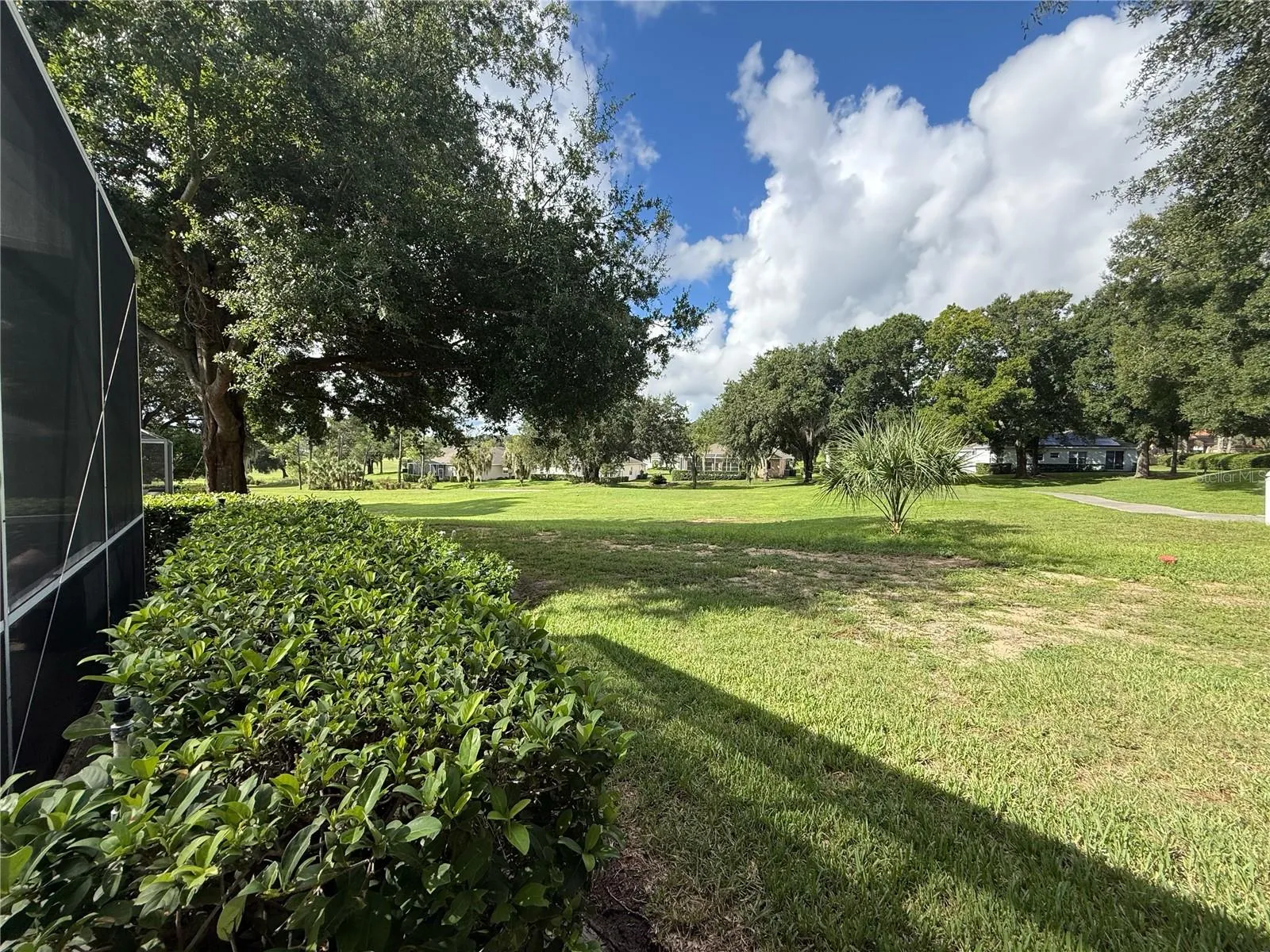 Rear yard with golf course view