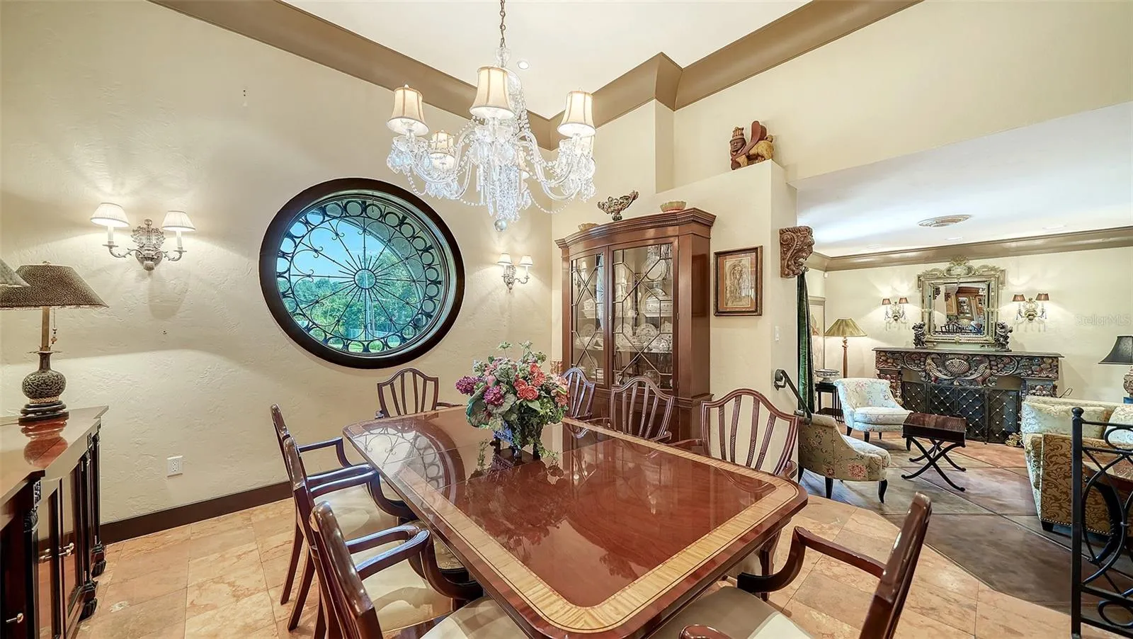 Dining Room with Custom Crafted Window