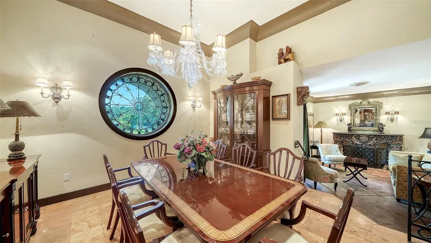 Dining Room with Custom Crafted Window