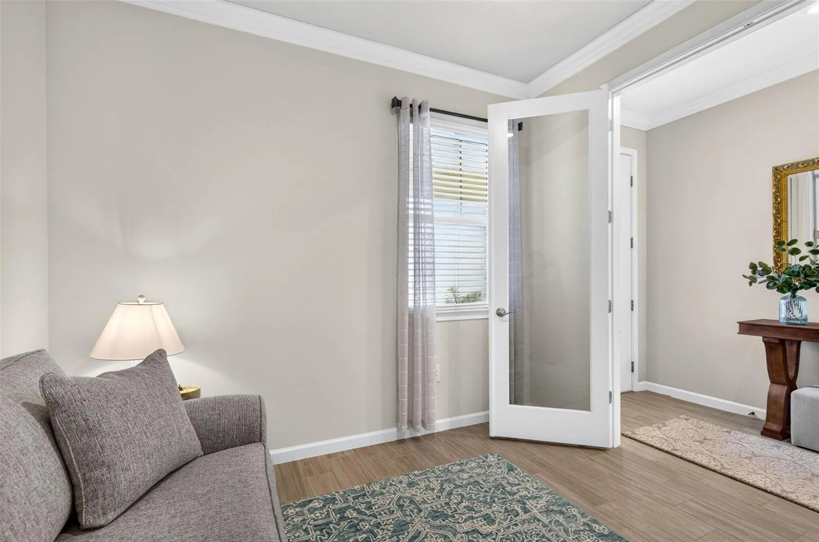 Den with French doors