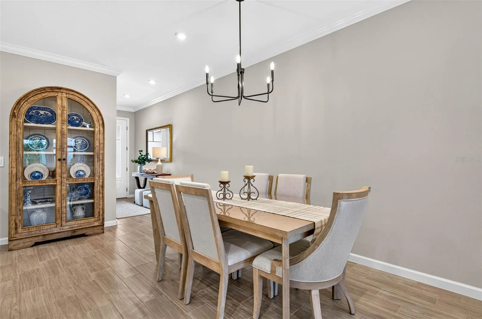Dining area and room for display cabinet