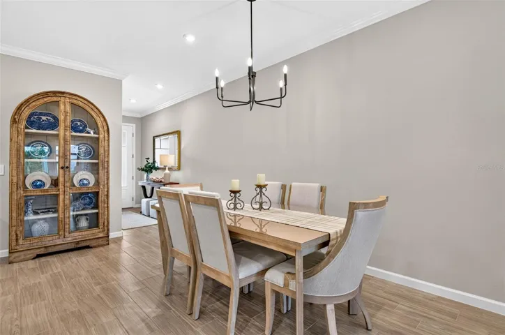 Dining area and room for display cabinet