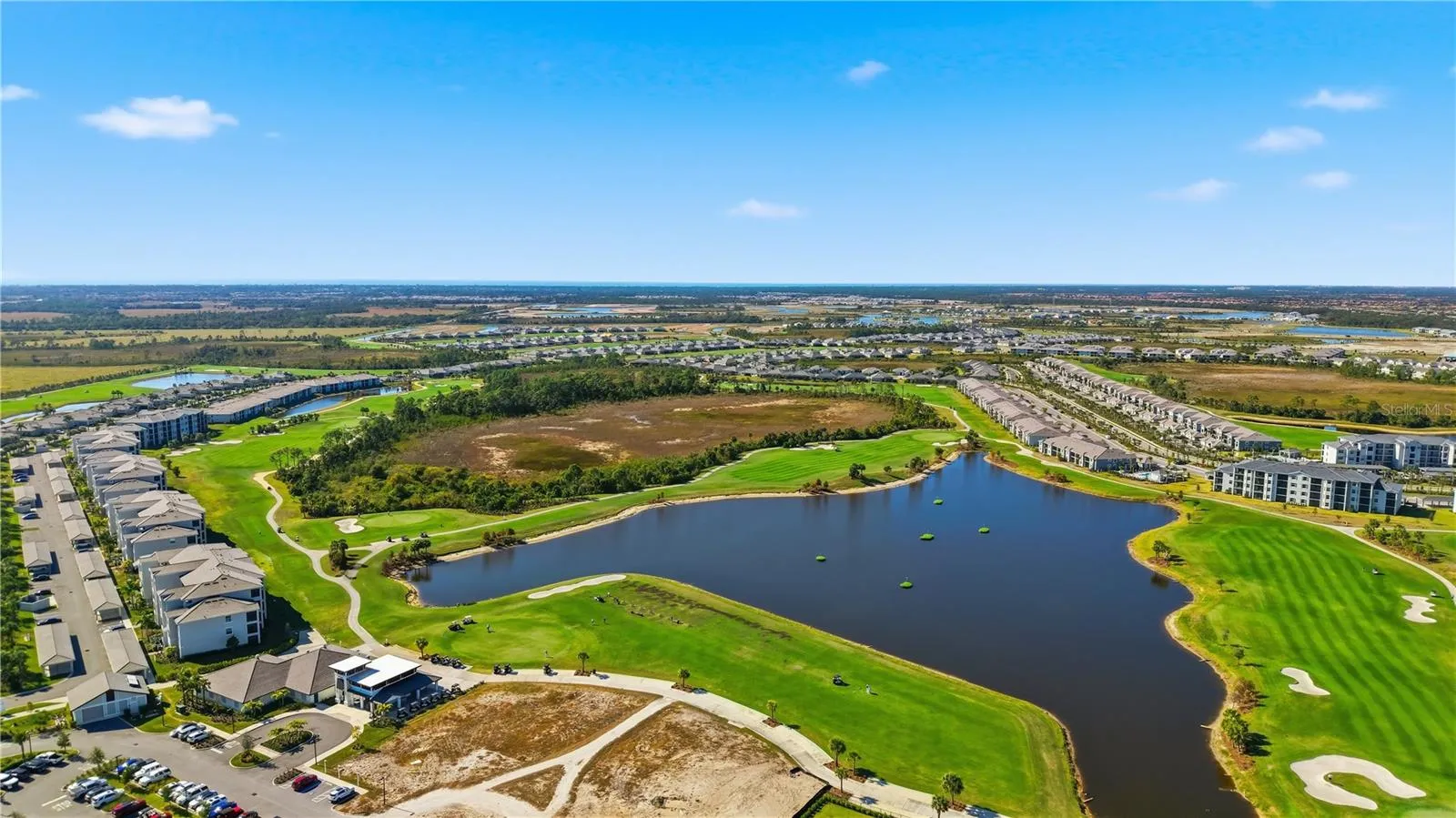 Aerial View of Golf &amp; Water Features