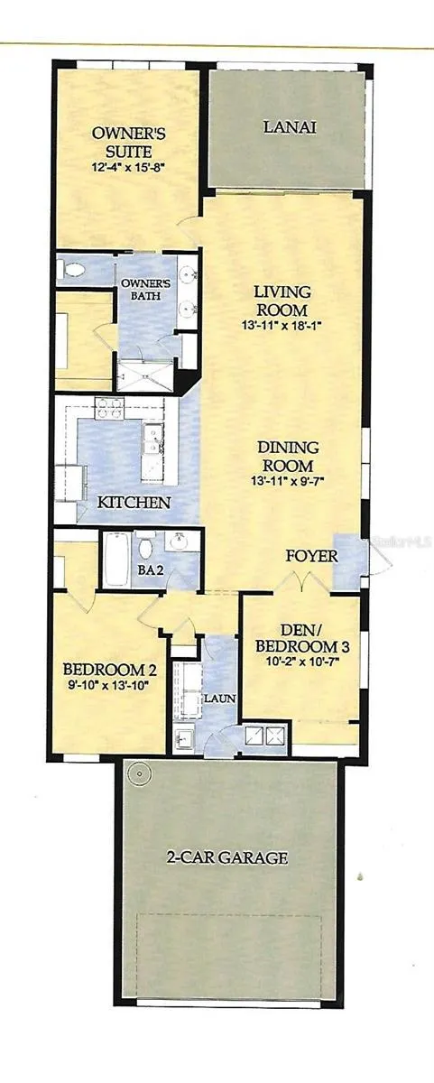 Great room plan, artist rendering, all dimensions approximate.