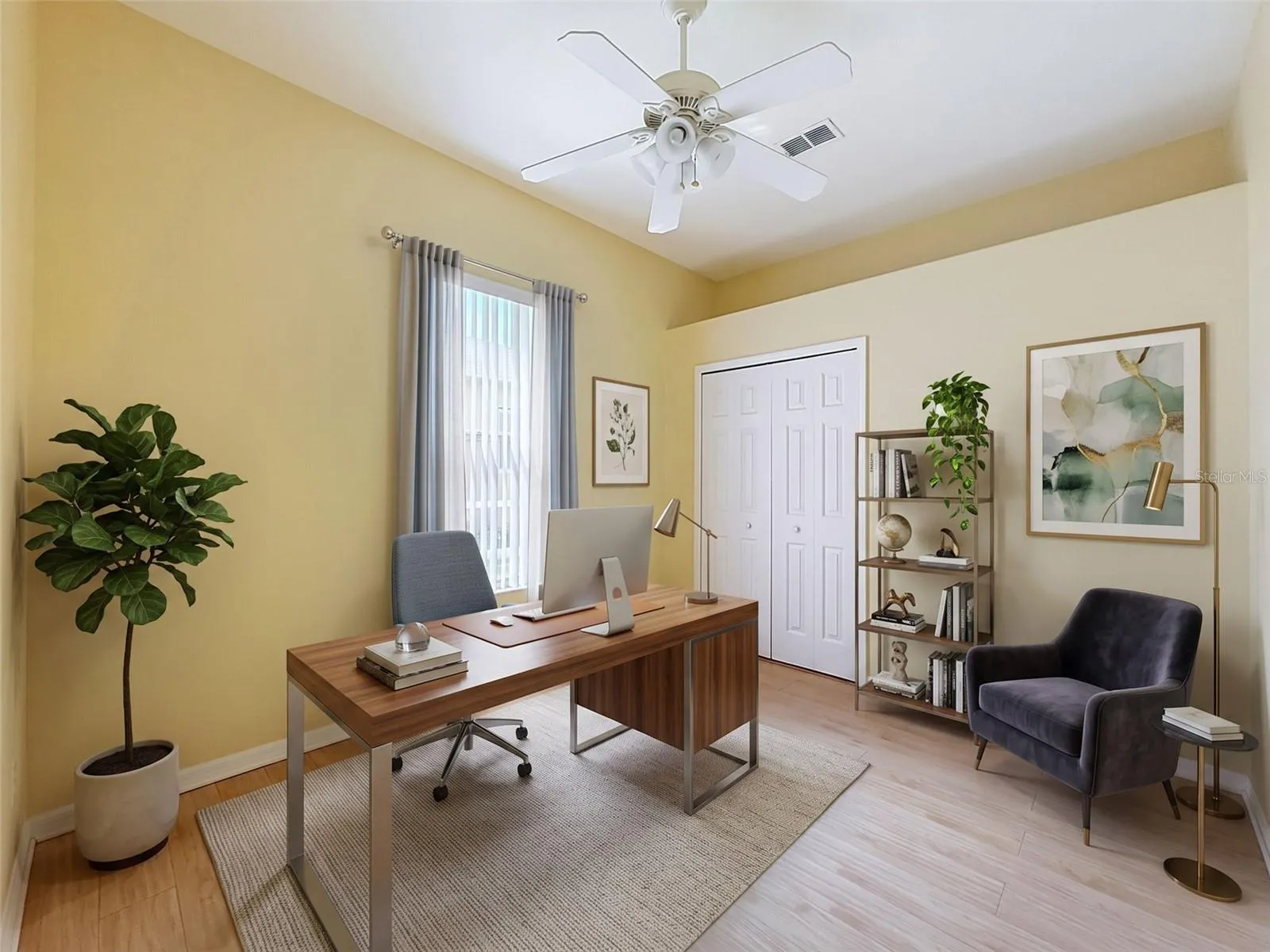 Bedroom 2 shown as an office