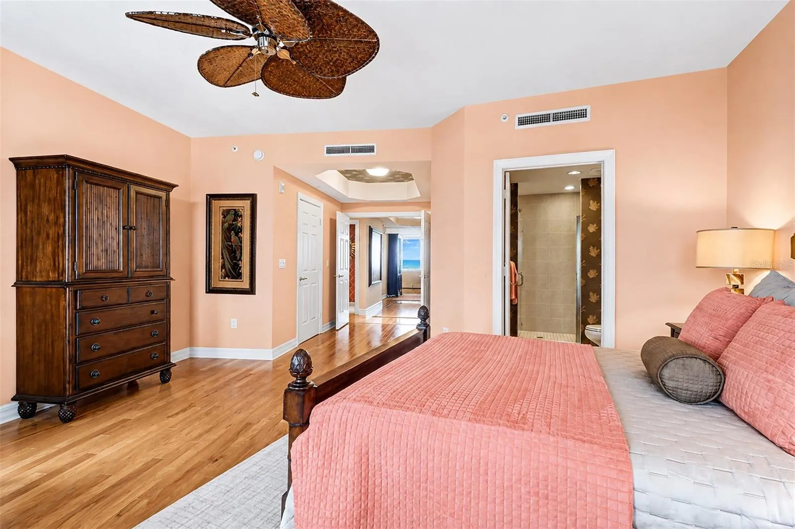 .... Guest Bedroom #1.. The Larger of the Two Guest Suites .. 16' X 17 ' Not measuring the Bathrooms,  Two Closets and the Entry ..