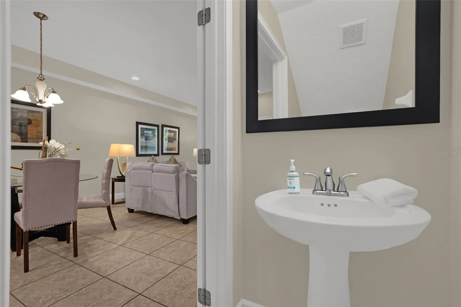 Half bathroom on first level