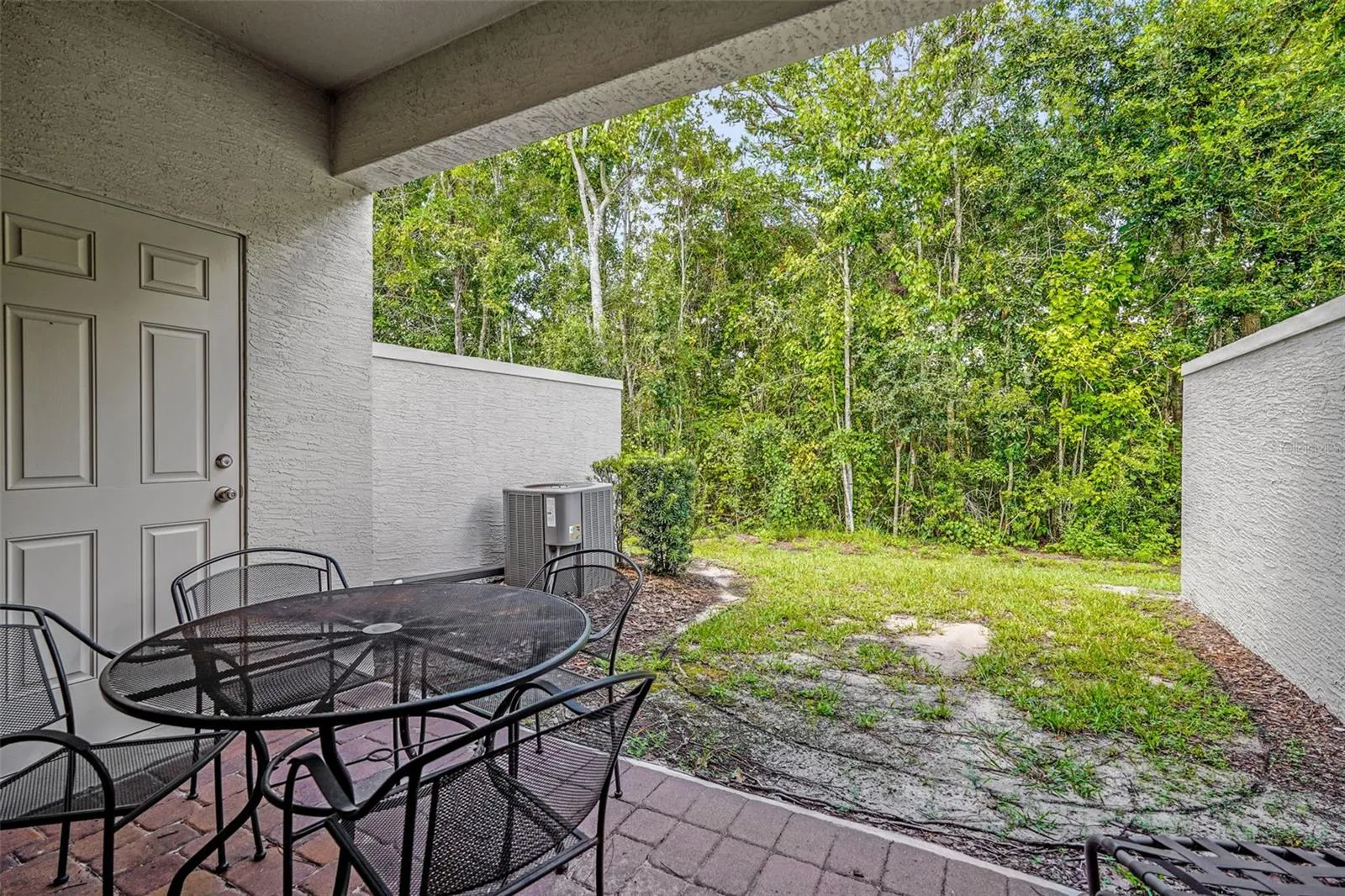 Covered patio at the back