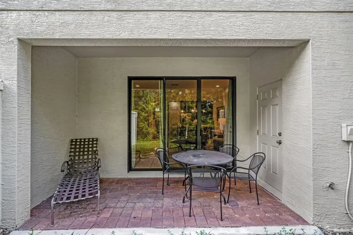Covered patio at the back