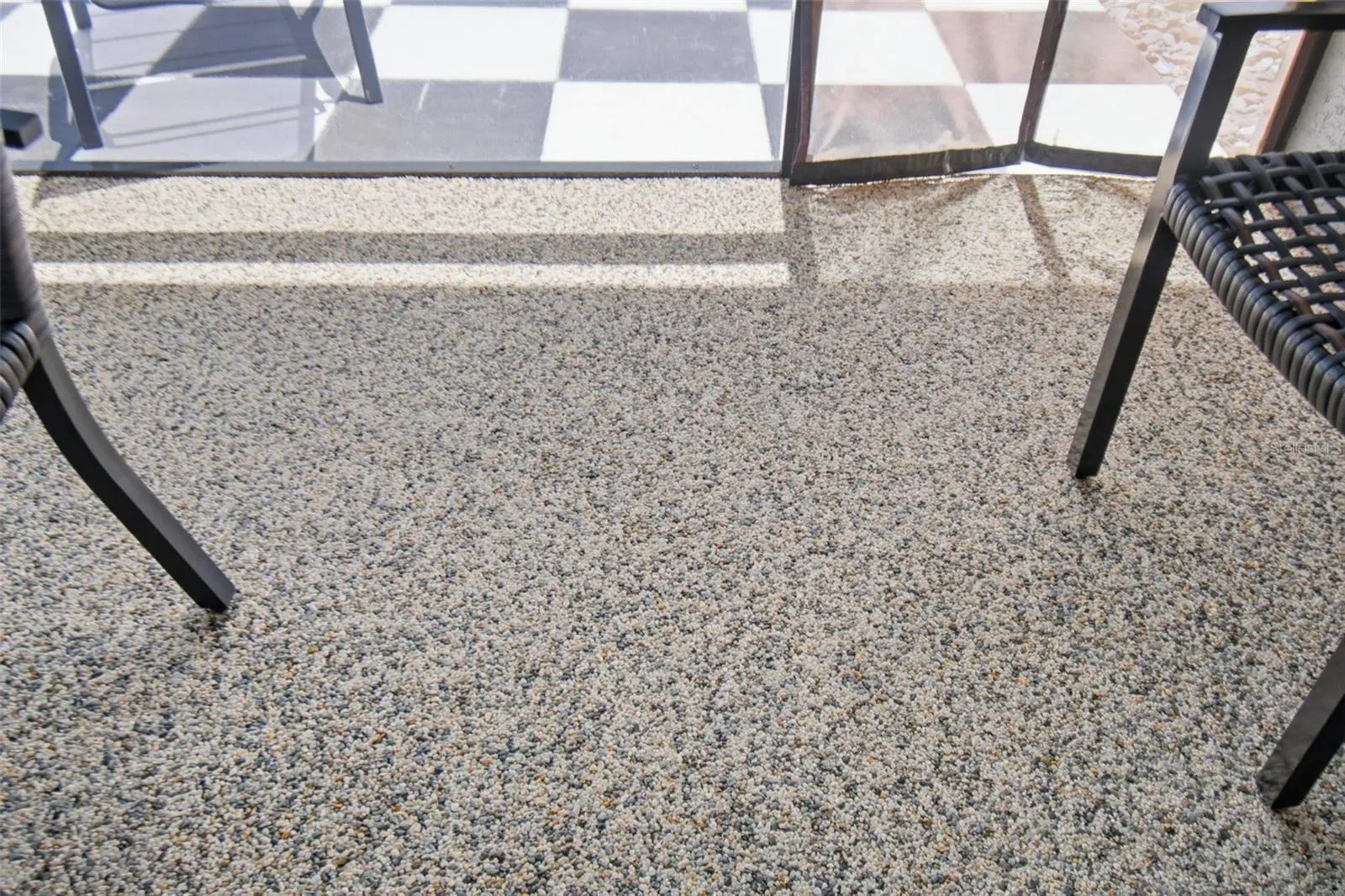 Epoxied/pebble floor of Lanai