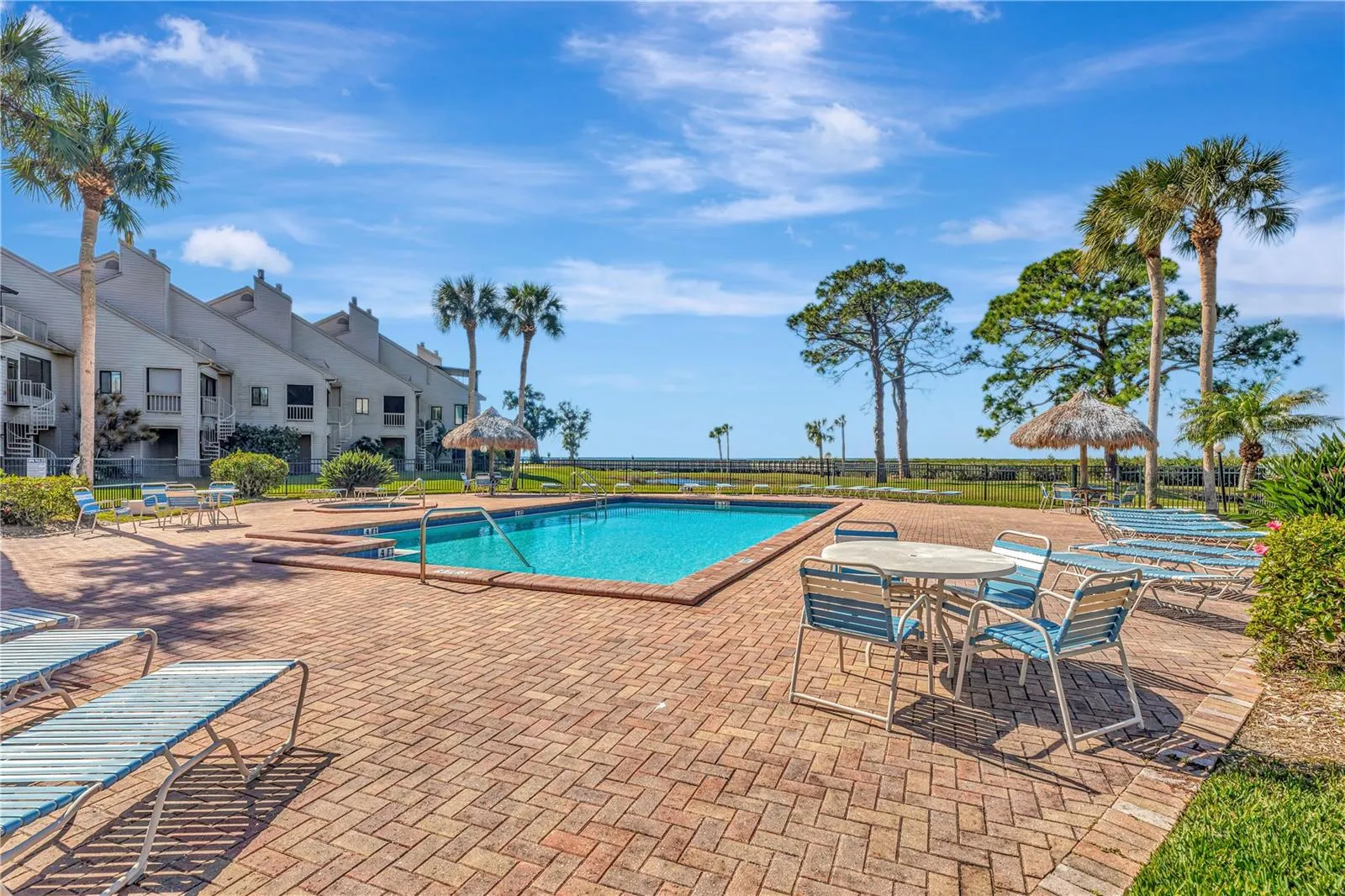 Key required entry keeps pool quiet and relaxing.