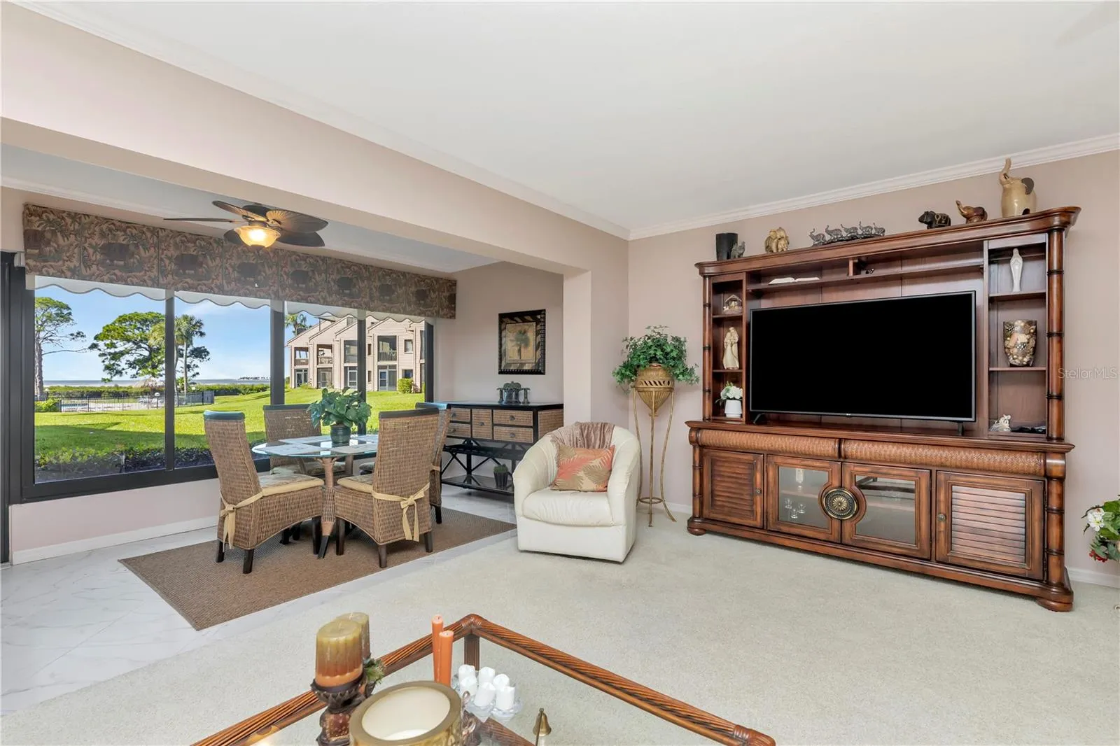 Living room and enclosed lanai