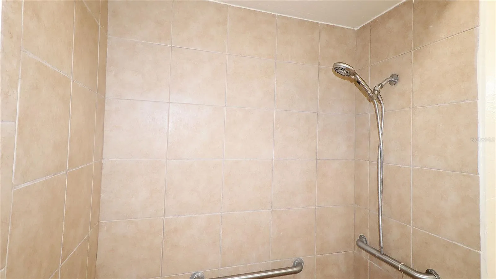 with roll in shower...