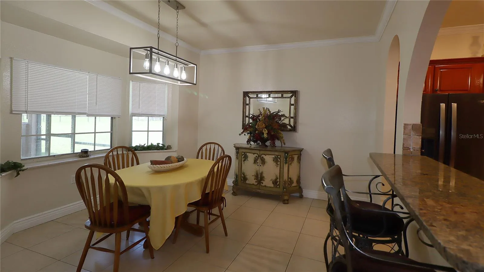 flanked by breakfast nook...
