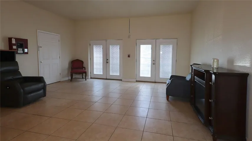 with french doors to outside...