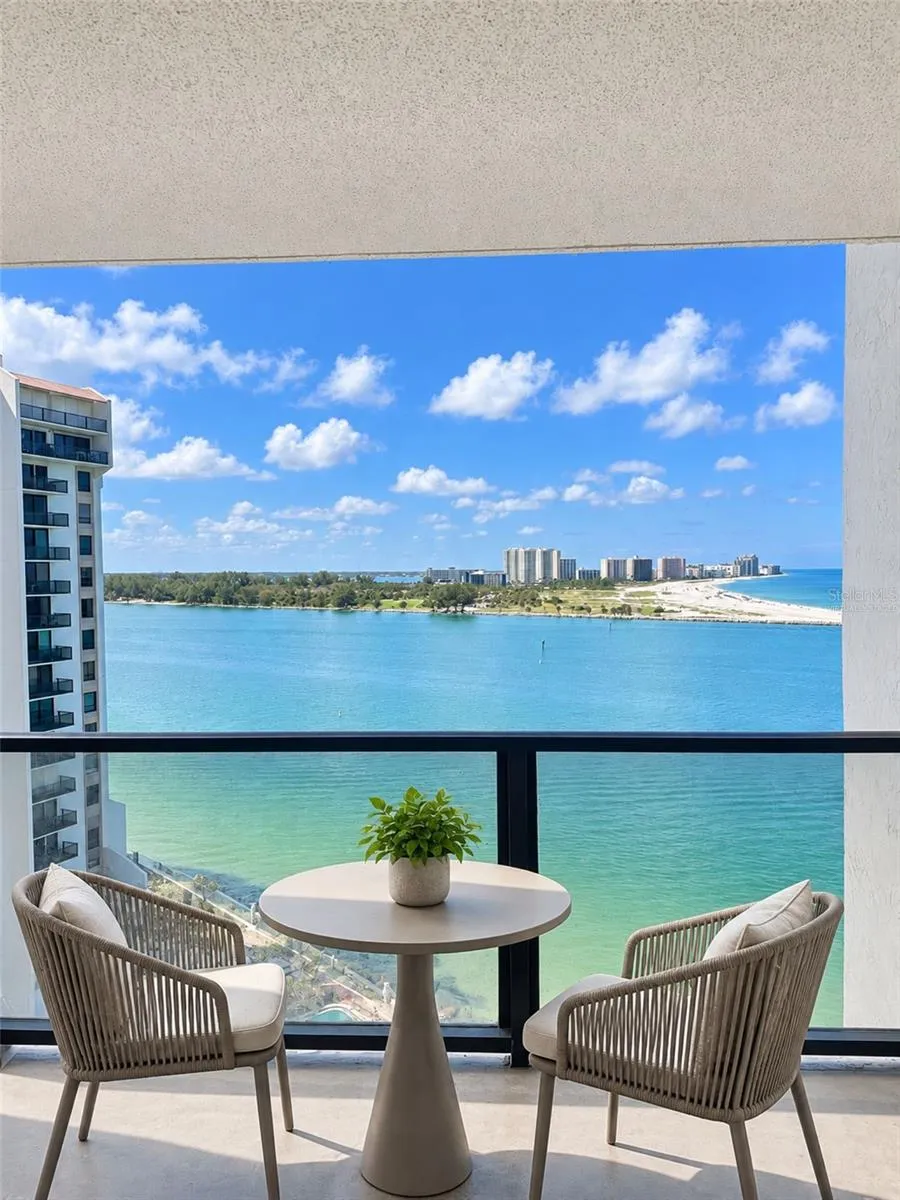 virtually staged patio furniture/ balcony under repair