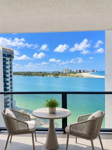virtually staged patio furniture/ balcony under repair