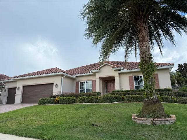 Front with 3 car garage