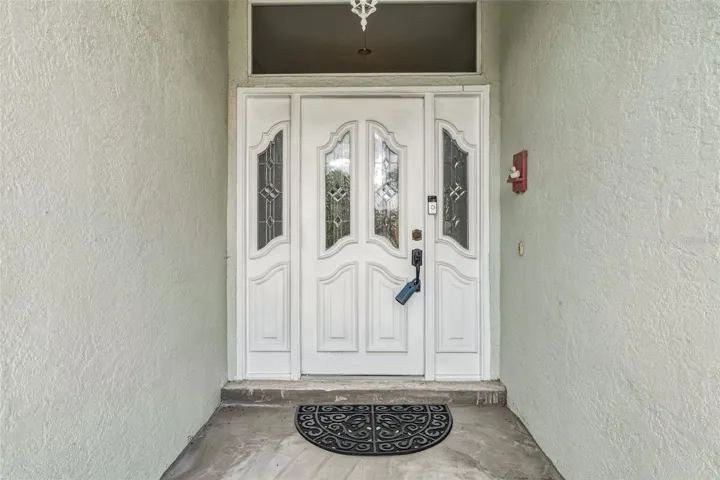 Double Door Entry with Decorative Glass Accents