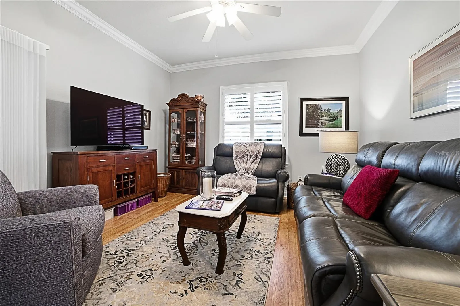 Family Room With Smart Drip Sheer Drapes