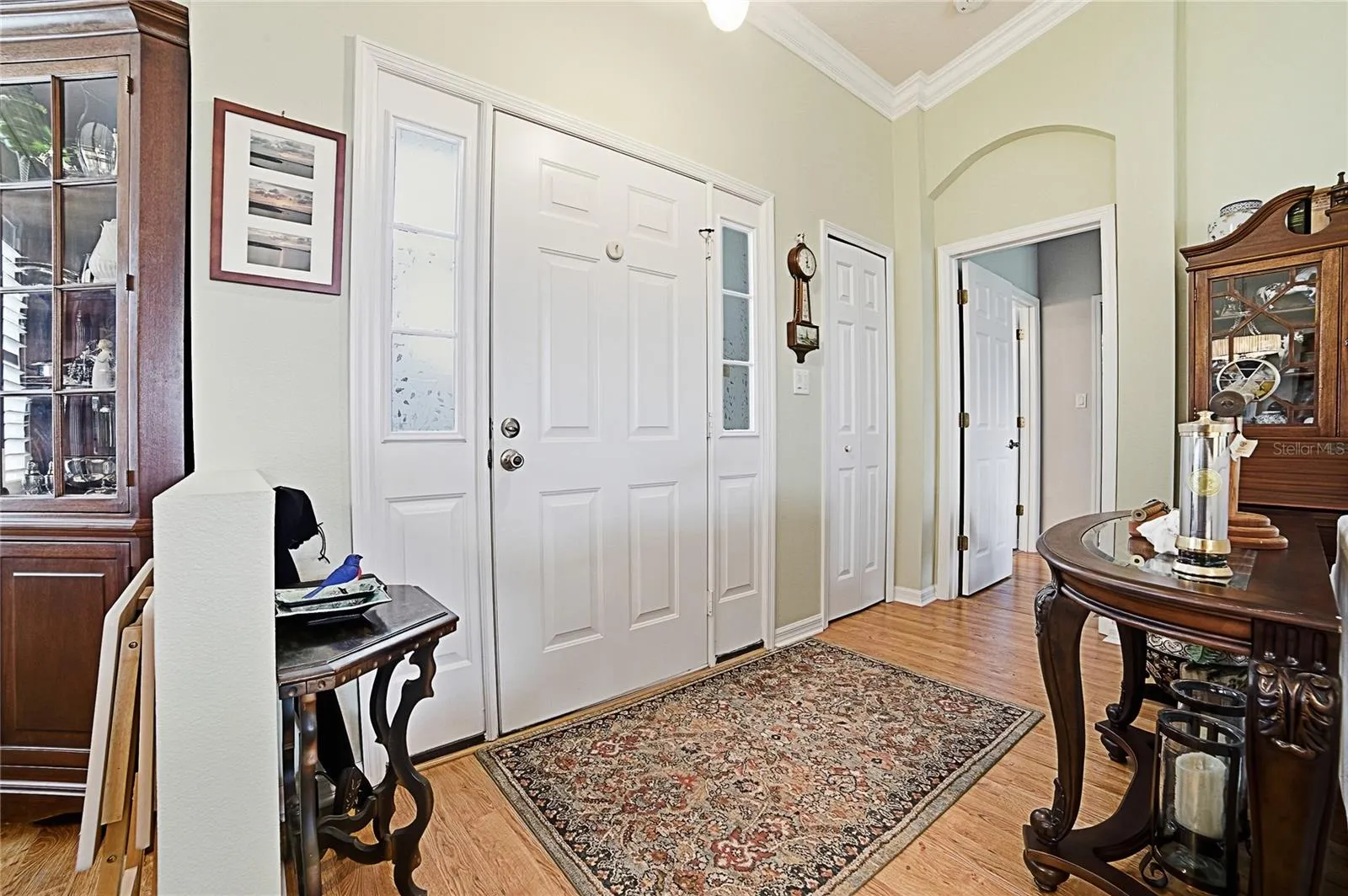 Foyer with a coat closet