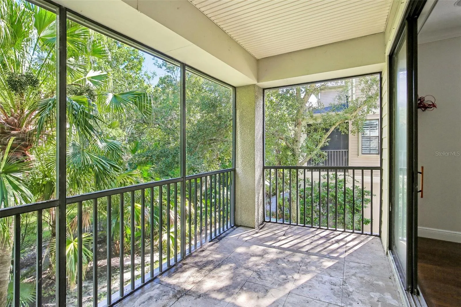 You can enjoy the wooded view from the balcony