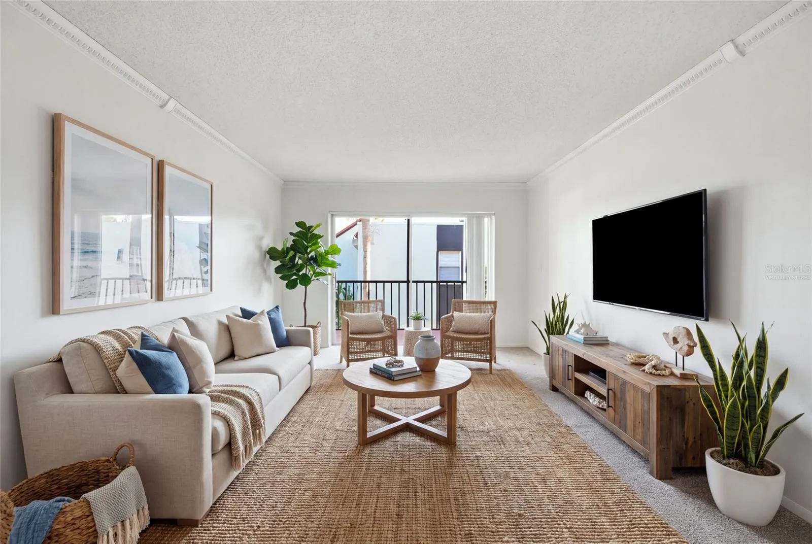 Virtually staged Living Room